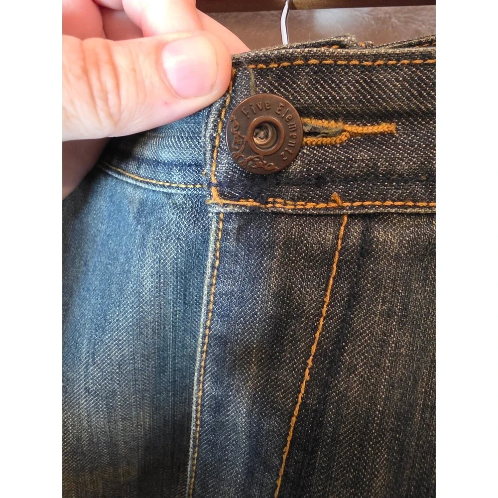 Five Elementz Mens Blue Denim Straight Leg Jeans W42 L32 Zipper‎ Back Pockets